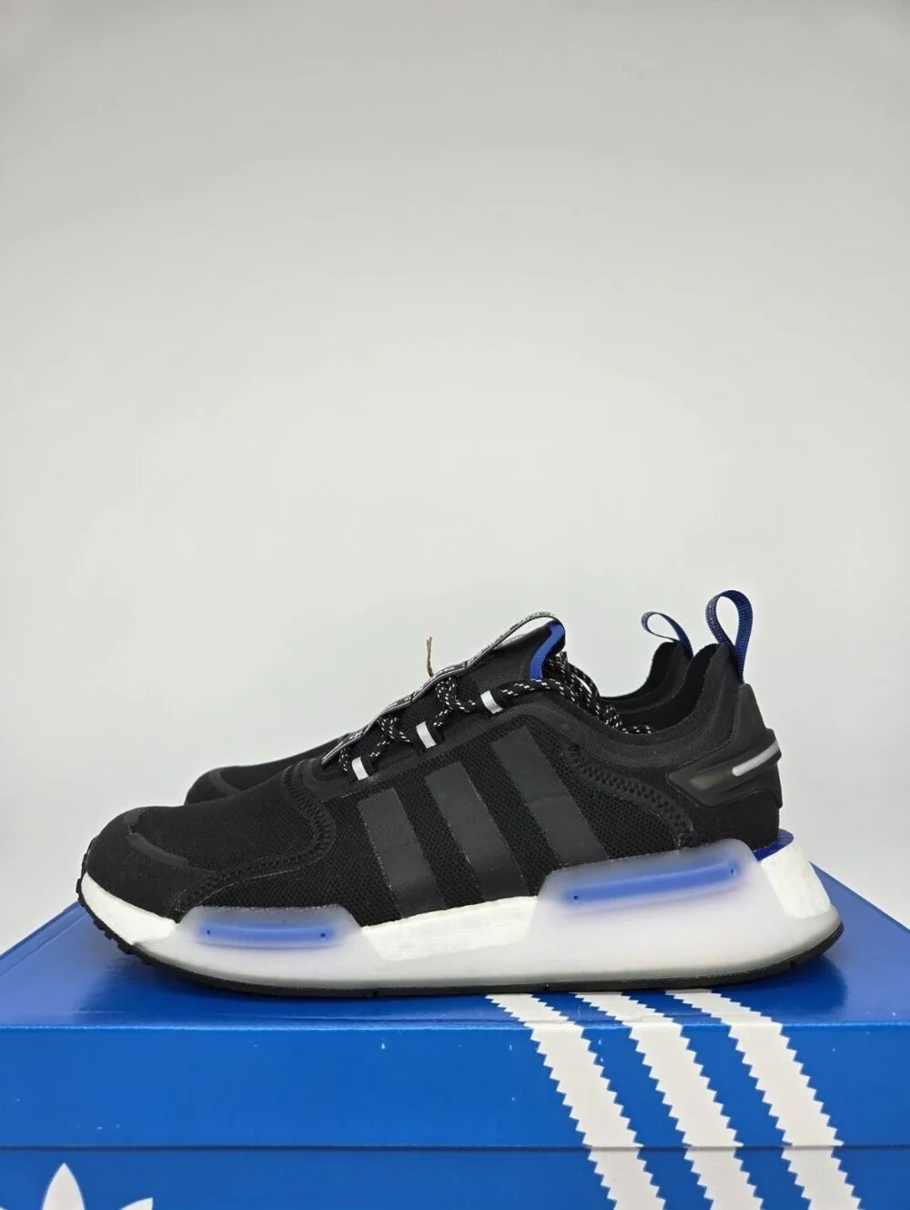 Adidas Men's NMD_V3 HQ9838 Black White Royal Blue Shoes Size 9.5